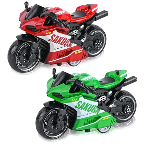 CBOSNF Motorrad Spielzeug, Legierung Motorrad Spielzeug, Hoch Simulation Modell für Kinder, Kinder mit vielen Features - 2pcs von CBOSNF