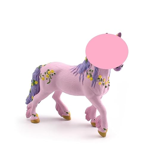 CBOSNF Pferde Spielfigur, Pferde Figur, Blume Elfenpferd Mythische Pegasus Modell, Tortendekoration, Autoschmuck, Magische Energie Kreatur Rosa Pferde von CBOSNF