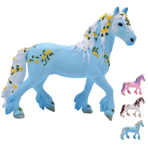 CBOSNF Pferde Spielfigur, Pferdes Figur, Blume Elfenpferd Mythische Pegasus Modell, Tortendekoration, Autoschmuck, Magische Energie Kreatur Blau Pferde CBOSNF Pferde Spielfigur, Pferdes Figur, Blume Elfenpferd Mythische Pegasus Modell, Tortendekoration, Autoschmuck, Magische Energie Kreatur Blau Pferde von CBOSNF