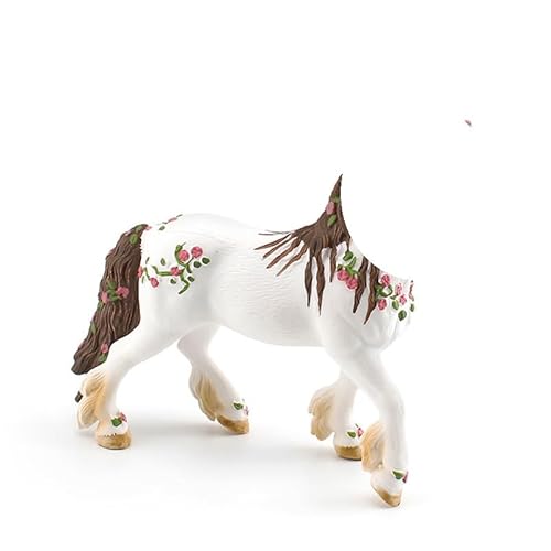 CBOSNF Pferde Spielfigur, Pferdes Figur, Blume Elfenpferd Mythische Pegasus Modell, Tortendekoration, Autoschmuck, Magische Energie Kreatur Weiß Pferde von CBOSNF
