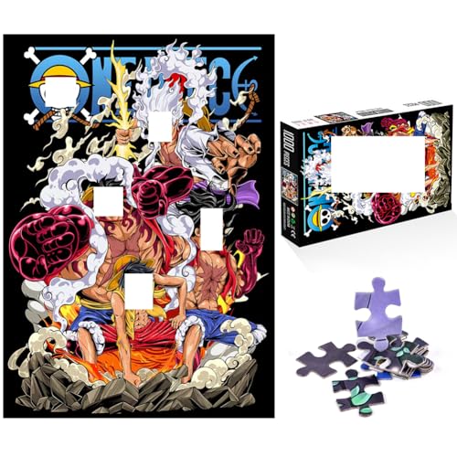 Puzzle 1000 Teile One Piece Puzzle CBOSNF Luffy Puzzle Anime Puzzle Großes Foto Poster Puzzle Farbenfrohes Legespiel für Anime Fans Erwachsene und Kinder - E von CBOSNF