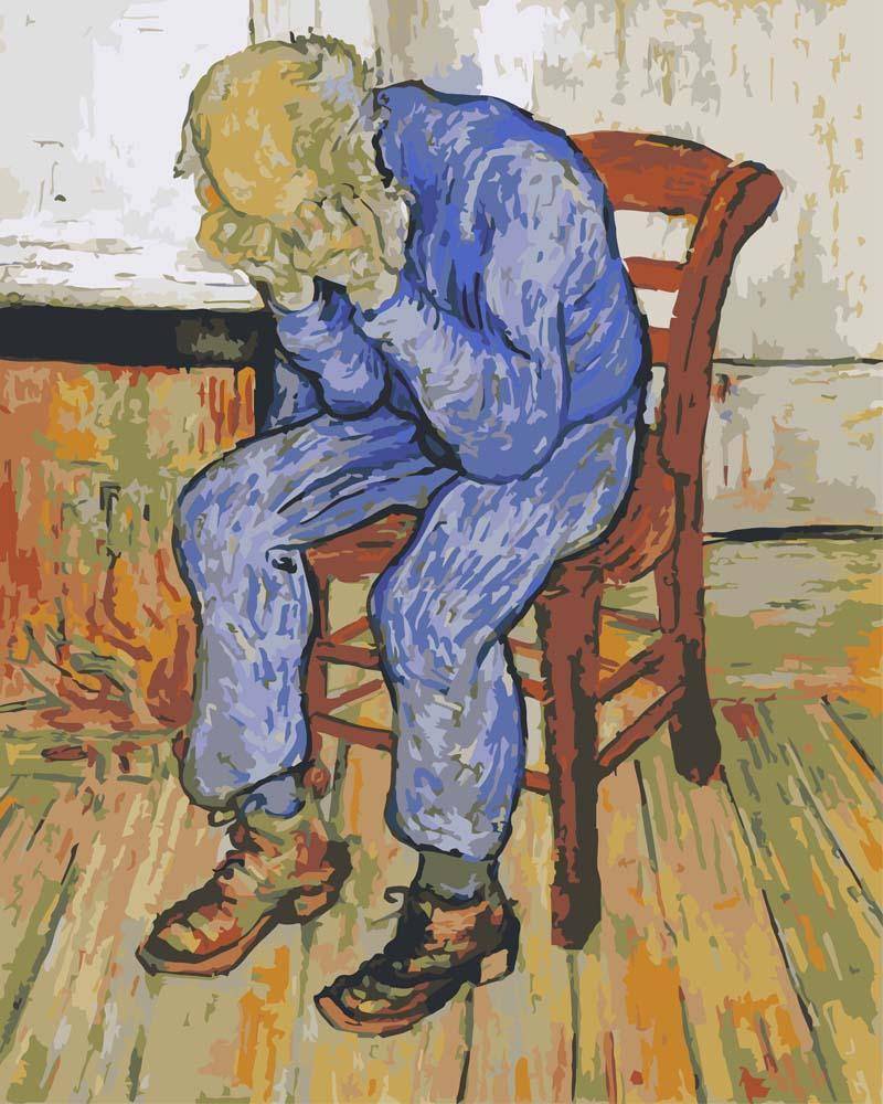 Malen nach Zahlen - An der Schwelle zur Ewigkeit - Vincent van Gogh, ohne Rahmen von CC0