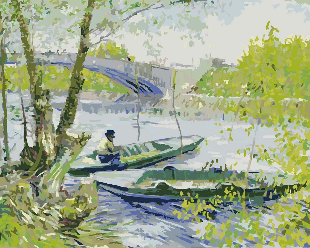 Malen nach Zahlen - Angeln im Frühling, Pont de Clichy - Vincent van Gogh, mit Rahmen Malen nach Zahlen - Angeln im Frühling, Pont de Clichy - Vincent van Gogh, mit Rahmen von CC0