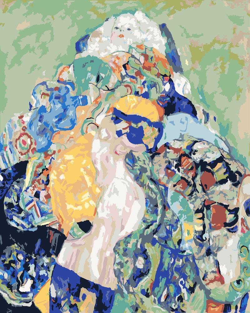 Malen nach Zahlen - Baby (Cradle) - Gustav Klimt, mit Rahmen von CC0