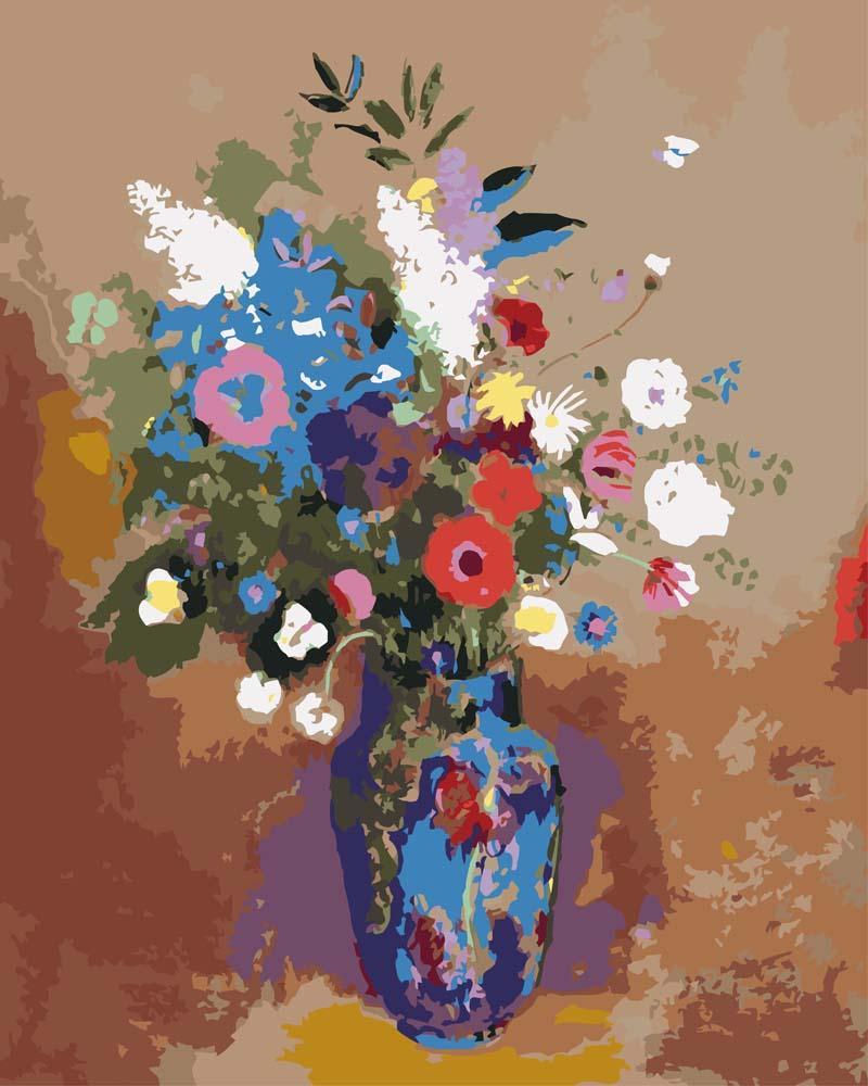 Malen nach Zahlen - Blumenstrauß von Odilon Redon, ohne Rahmen von CC0