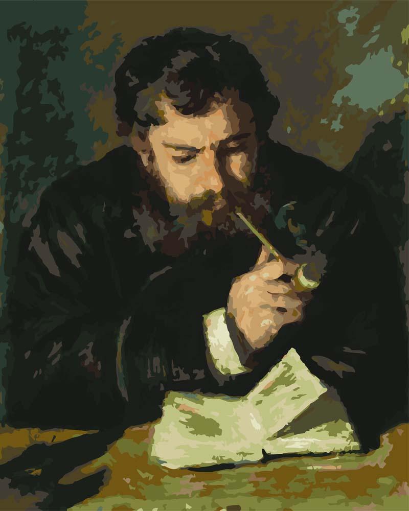 Malen nach Zahlen - Claude Monet (1872) von Pierre-Auguste Renoir, mit Rahmen von CC0