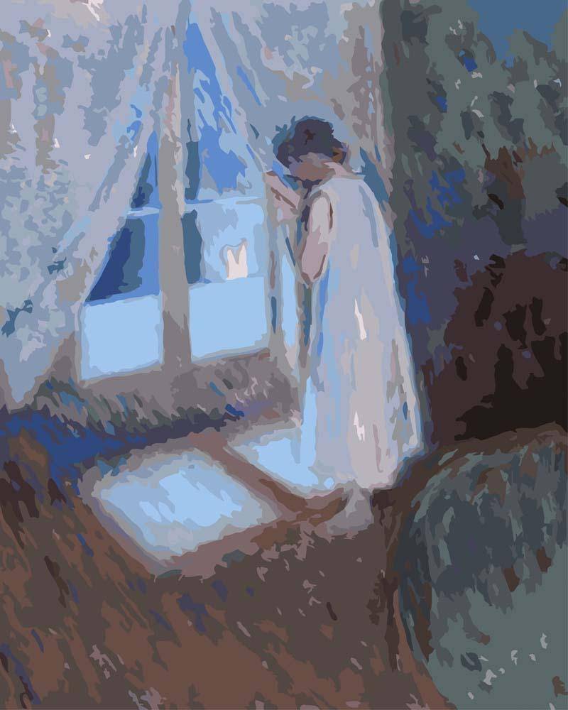 Malen nach Zahlen - Das Mädchen am Fenster - Edvard Munch, mit Rahmen von CC0