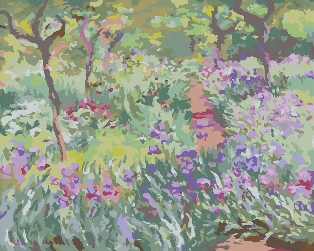 Malen nach Zahlen - Der Garten des Künstlers in Giverny - Claude Monet, mit Rahmen von CC0