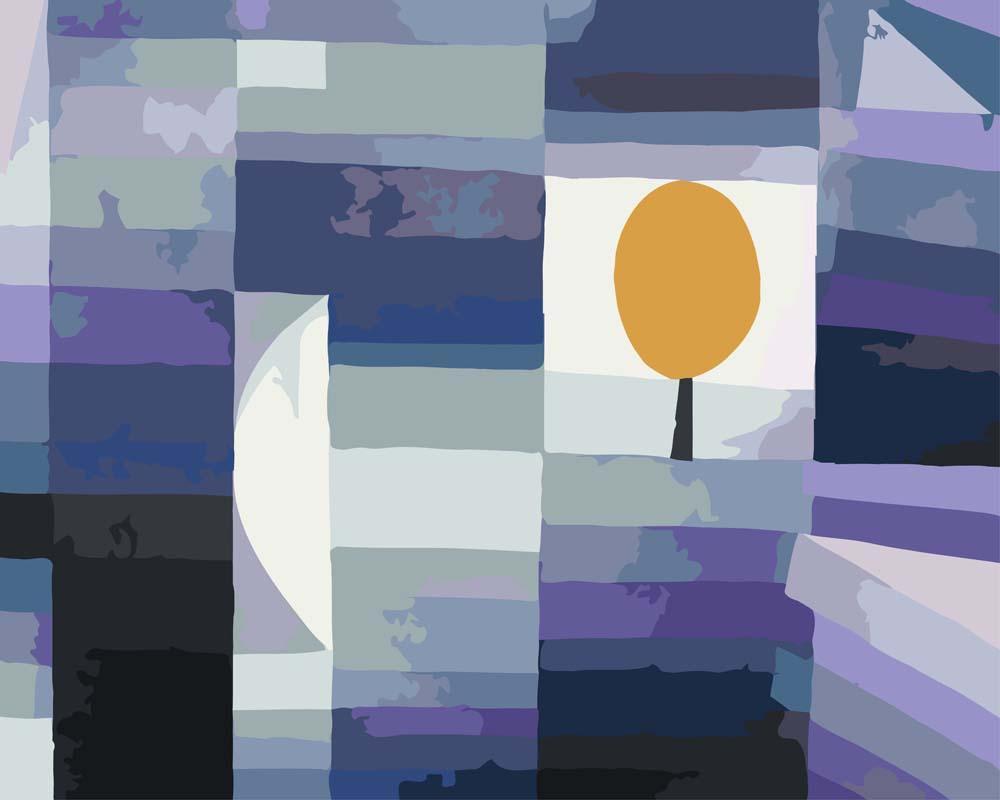 Malen nach Zahlen - Der Vorbote des Herbstes von Paul Klee, mit Rahmen von CC0