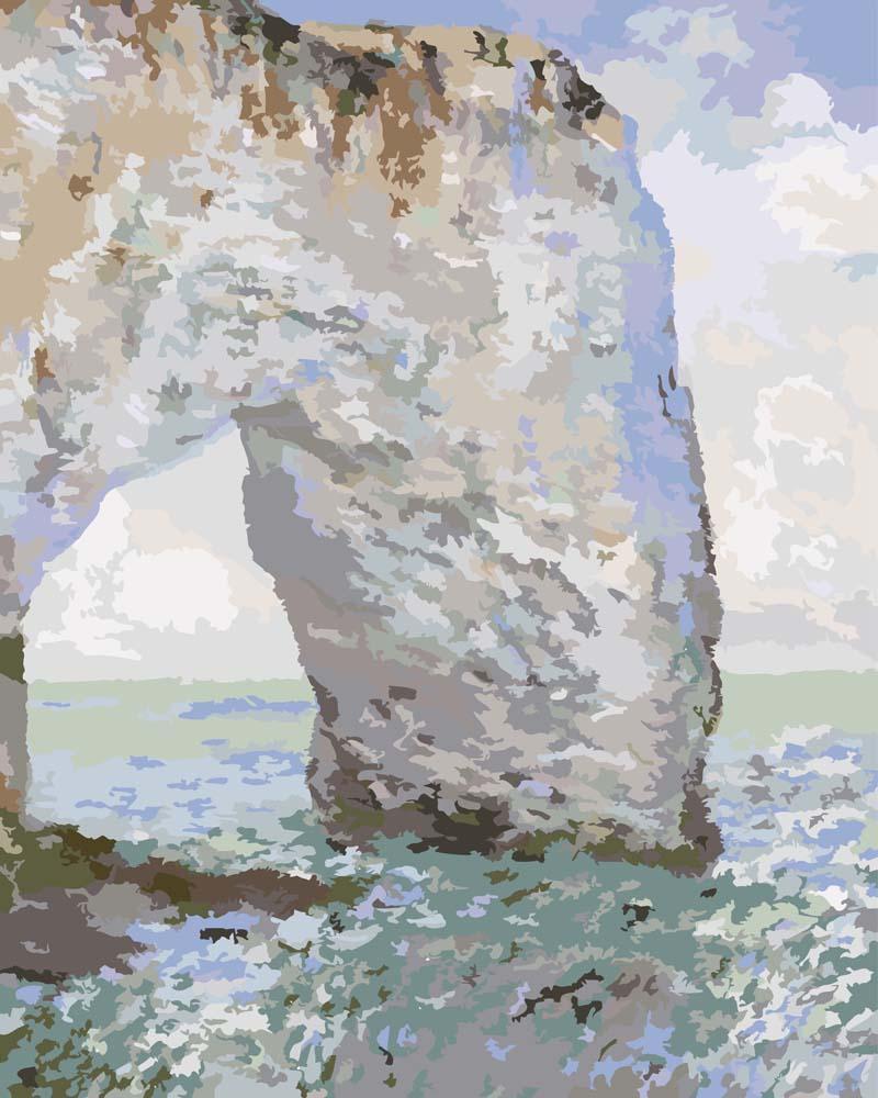Malen nach Zahlen - Die Manneporte in Etretat - Claude Monet, mit Rahmen von CC0