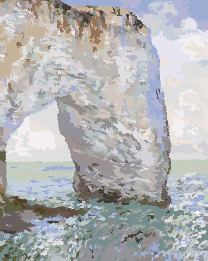 Malen nach Zahlen - Die Manneporte in Etretat - Claude Monet, mit Rahmen von CC0