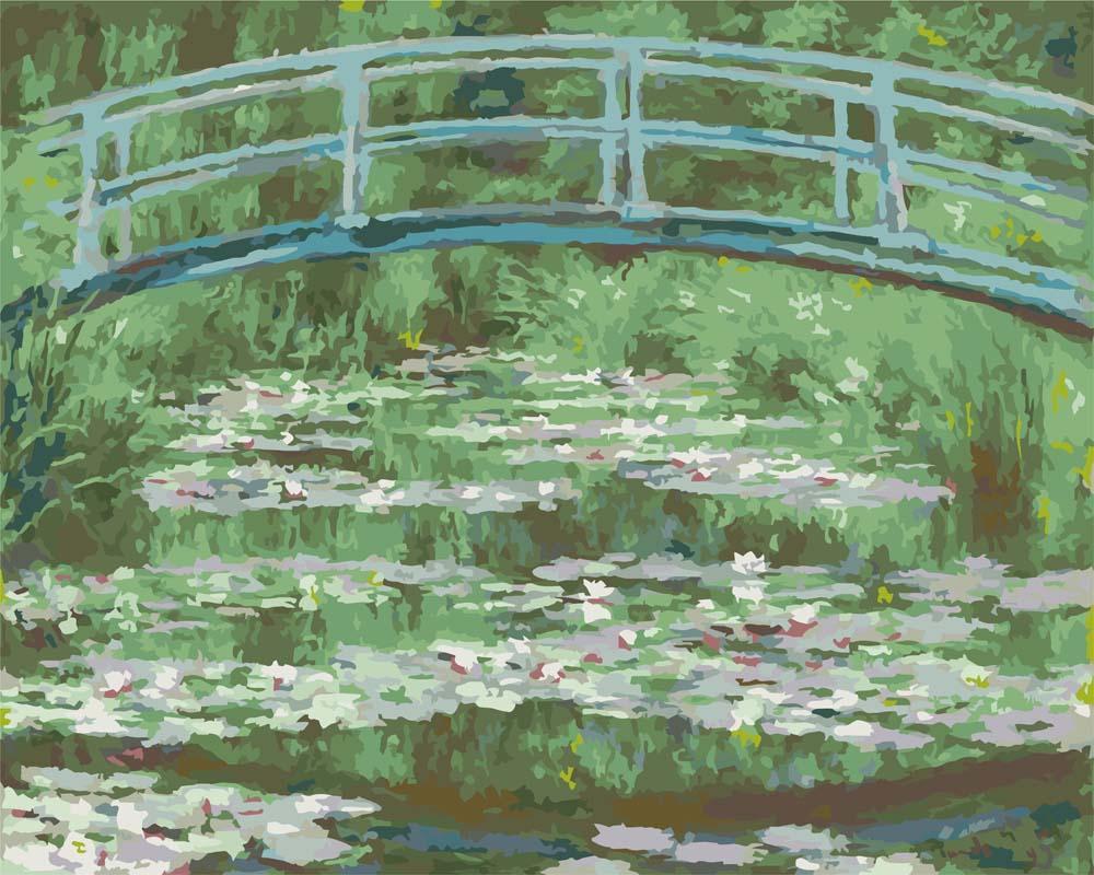 Malen nach Zahlen - Die japanische Fußgängerbrücke - Claude Monet, mit Rahmen von CC0