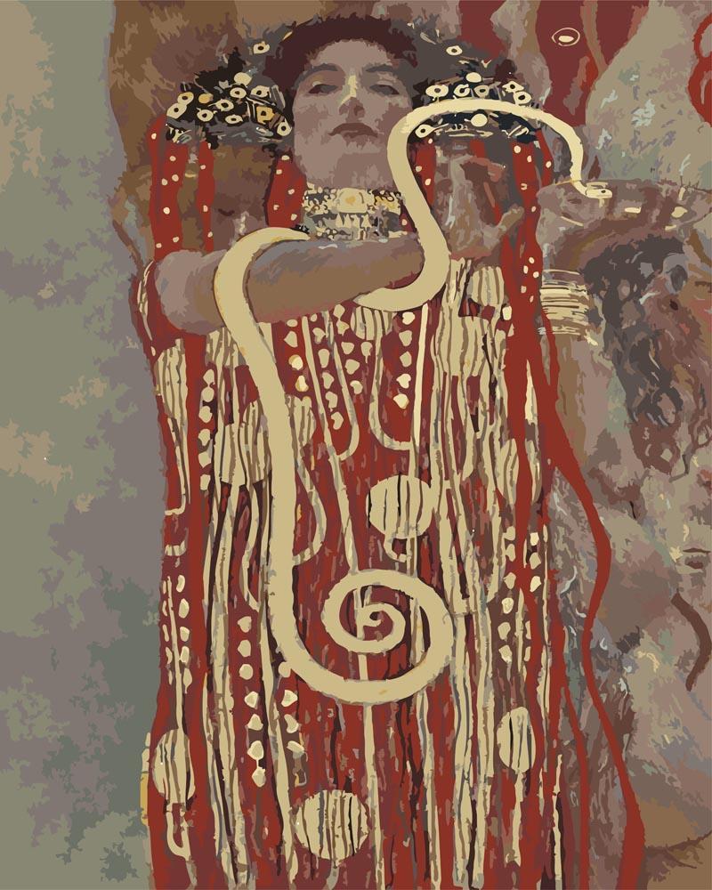 Malen nach Zahlen - Hygieia - Gustav Klimt, mit Rahmen von CC0