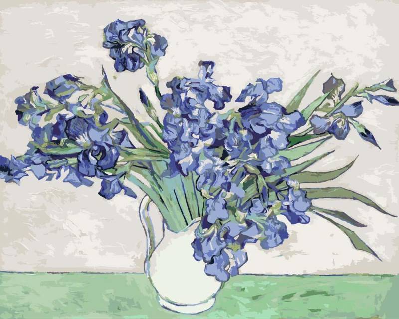 Malen nach Zahlen - Irises 2 - Vincent van Gogh, mit Rahmen von CC0