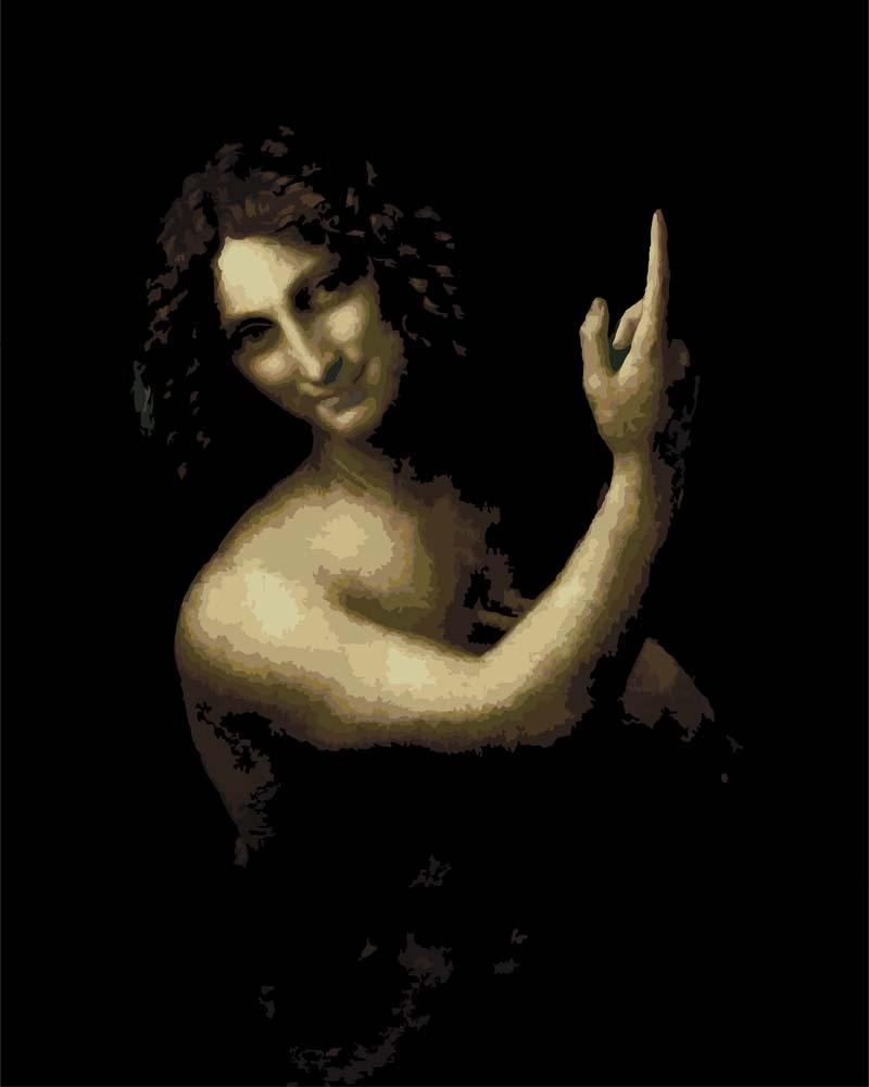 Malen nach Zahlen - Johannes der Täufer - Leonardo da Vinci, mit Rahmen von CC0
