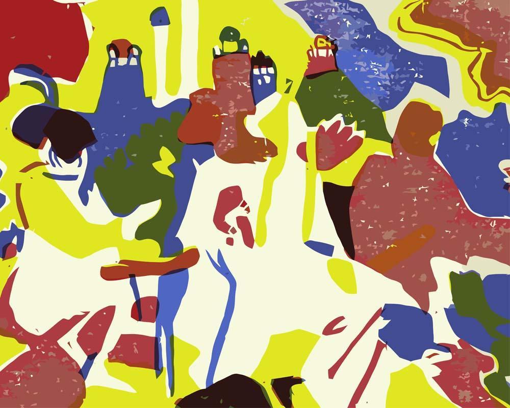 Malen nach Zahlen - Klänge - Wassily Kandinsky, mit Rahmen von CC0