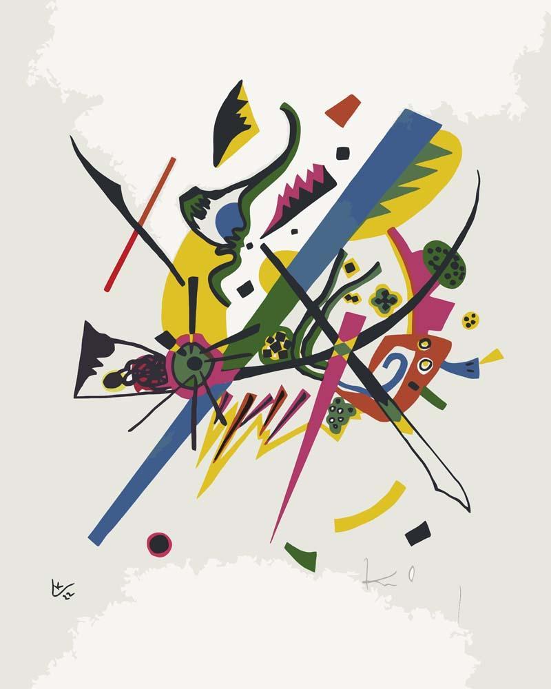 Malen nach Zahlen - Kleine Welten I - Wassily Kandinsky, mit Rahmen von CC0