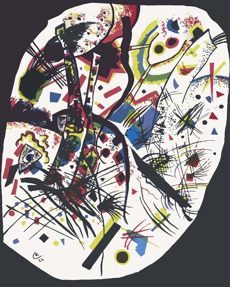 Malen nach Zahlen - Kleine Welten III - Wassily Kandinsky, mit Rahmen von CC0