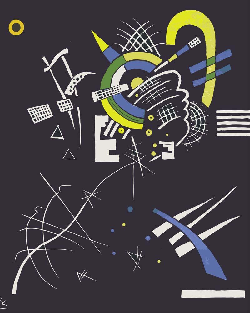 Malen nach Zahlen - Kleine Welten VII - Wassily Kandinsky, mit Rahmen von CC0