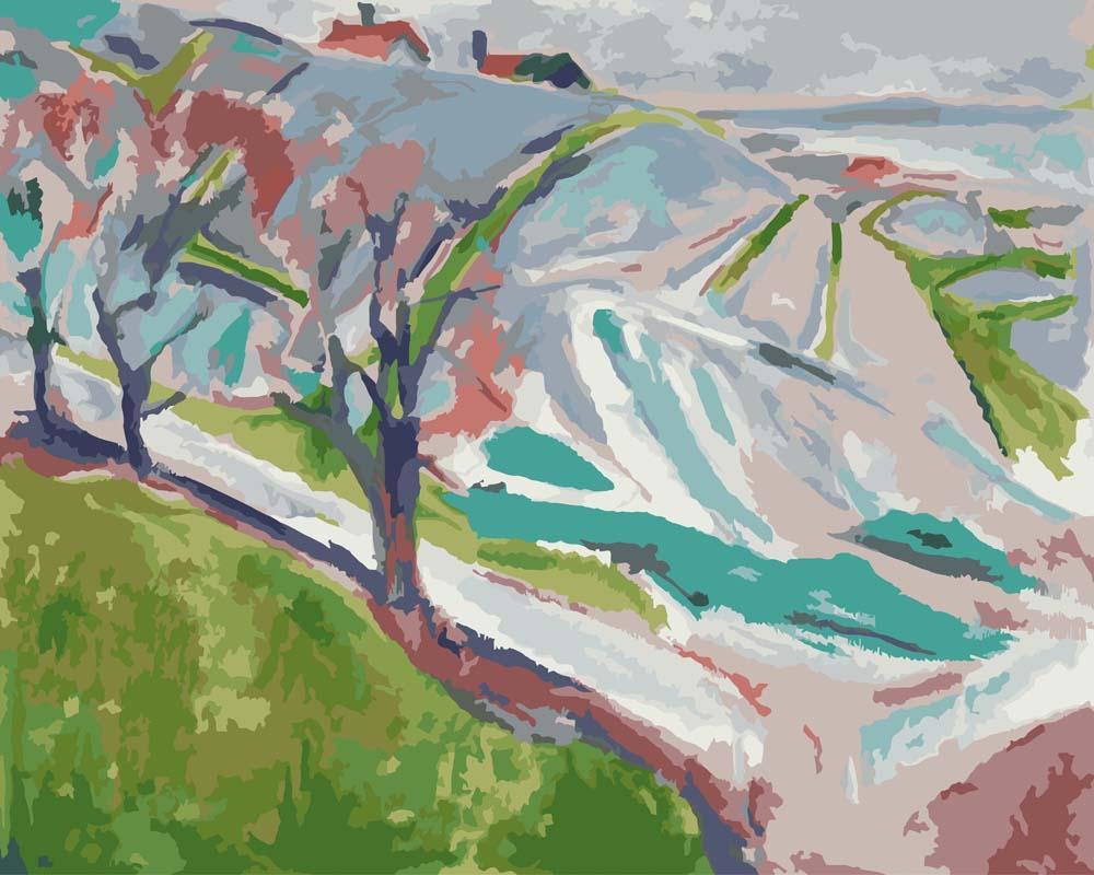 Malen nach Zahlen - Landschaft von Kragero - Edvard Munch, ohne Rahmen von CC0