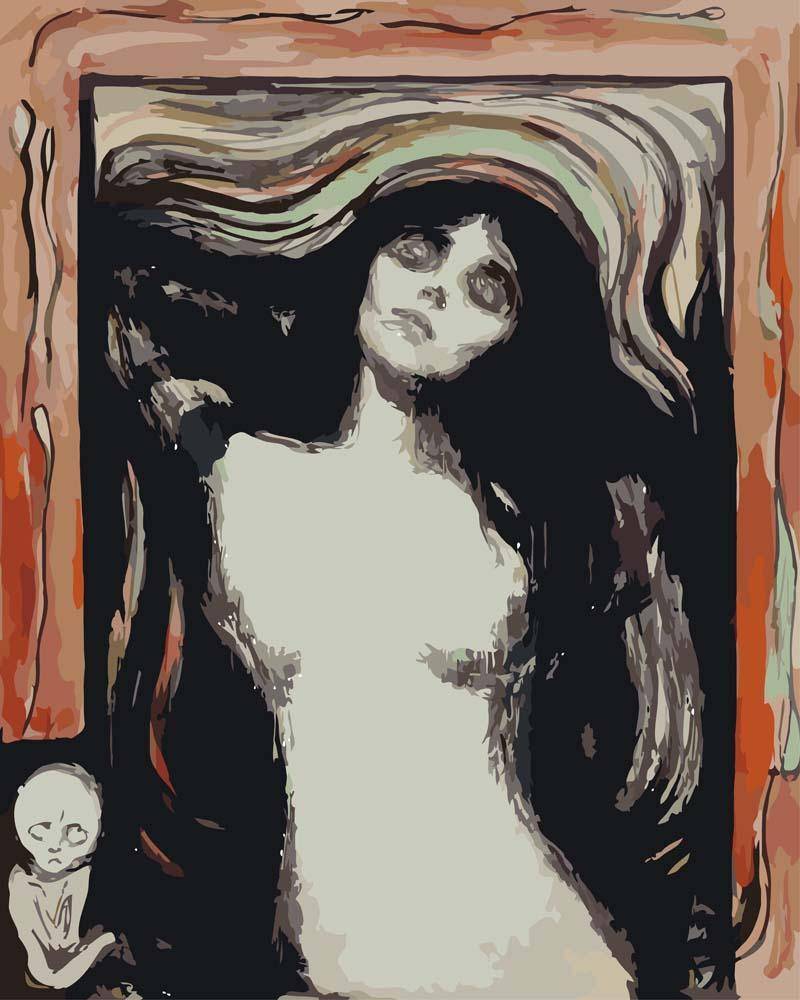Malen nach Zahlen - Madonna - Edvard Munch, mit Rahmen von CC0