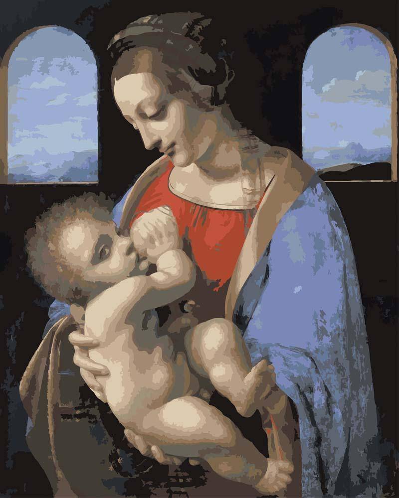 Malen nach Zahlen - Madonna Litta - Leonardo da Vinci, ohne Rahmen von CC0