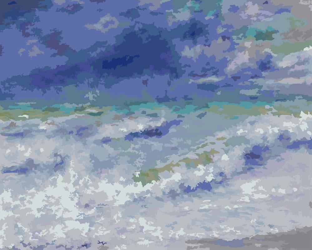 Malen nach Zahlen - Meereslandschaft von Pierre-Auguste Renoir, mit Rahmen von CC0