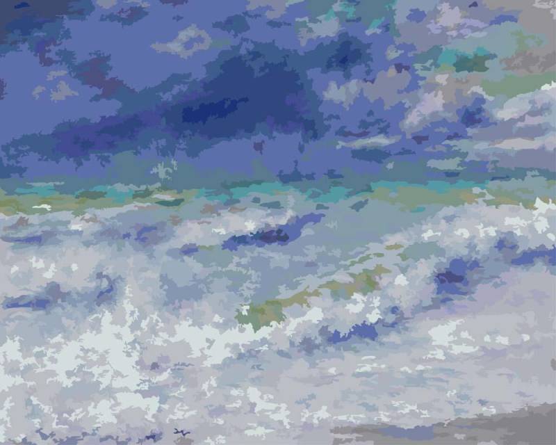 Malen nach Zahlen - Meereslandschaft von Pierre-Auguste Renoir, mit Rahmen von CC0
