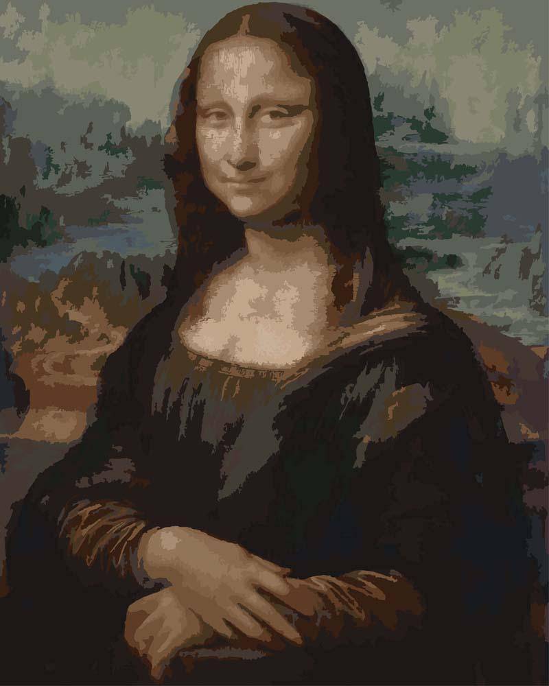 Malen nach Zahlen - Mona Lisa - Leonardo da Vinci, mit Rahmen von CC0