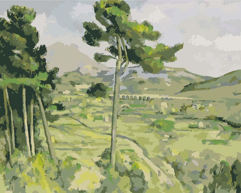 Malen nach Zahlen - Mont Sainte-Victoire und das Viadukt des Arc River Valley - Paul Cezanne, mit Rahmen Malen nach Zahlen - Mont Sainte-Victoire und das Viadukt des Arc River Valley - Paul Cezanne, mit Rahmen von CC0