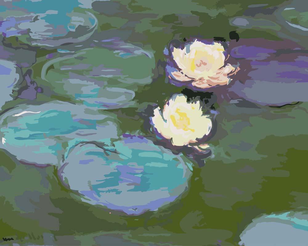 Malen nach Zahlen - Nympheas - Claude Monet, mit Rahmen von CC0