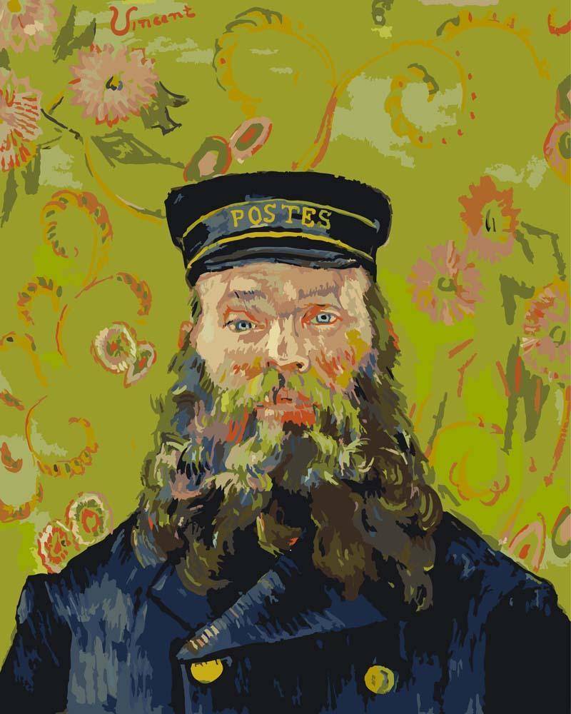 Malen nach Zahlen - Porträt des Postboten Joseph Roulin - Vincent van Gogh, ohne Rahmen von CC0