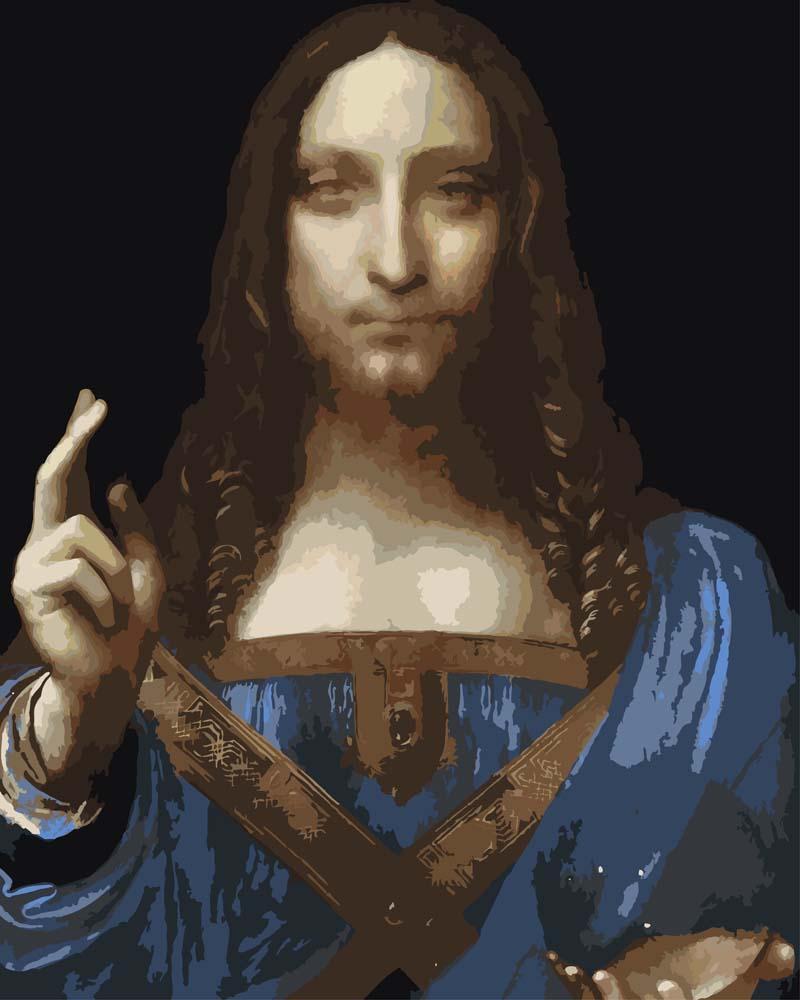 Malen nach Zahlen - Salvator Mundi - Leonardo da Vinci, mit Rahmen von CC0