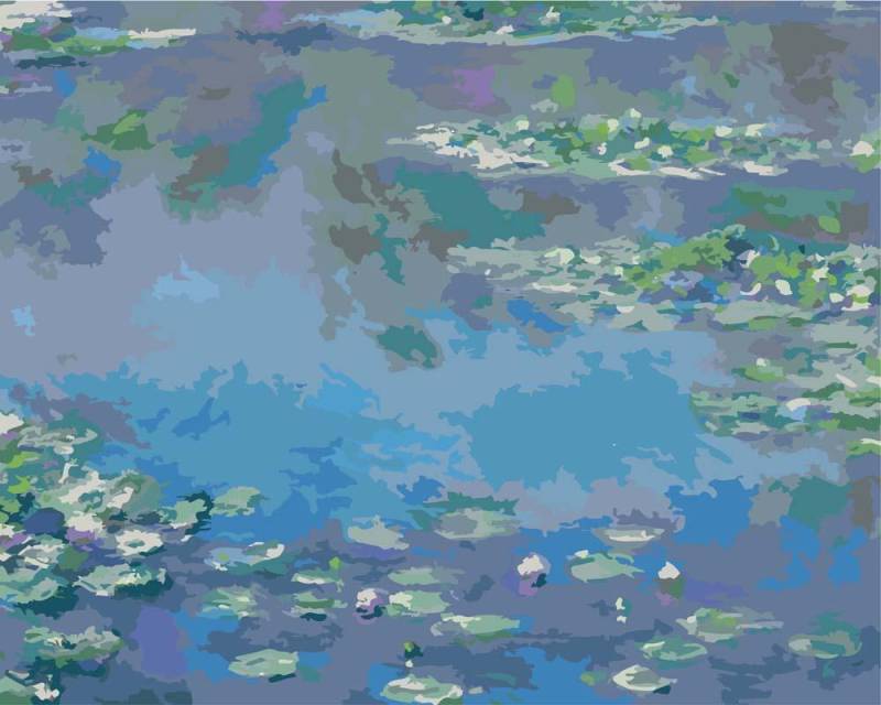 Malen nach Zahlen - Seerosen - Claude Monet, mit Rahmen von CC0