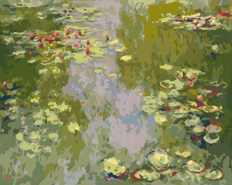 Malen nach Zahlen - Seerosenteich - Claude Monet, mit Rahmen von CC0