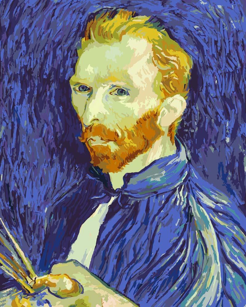 Malen nach Zahlen - Self-Portrait - Vincent van Gogh, mit Rahmen von CC0