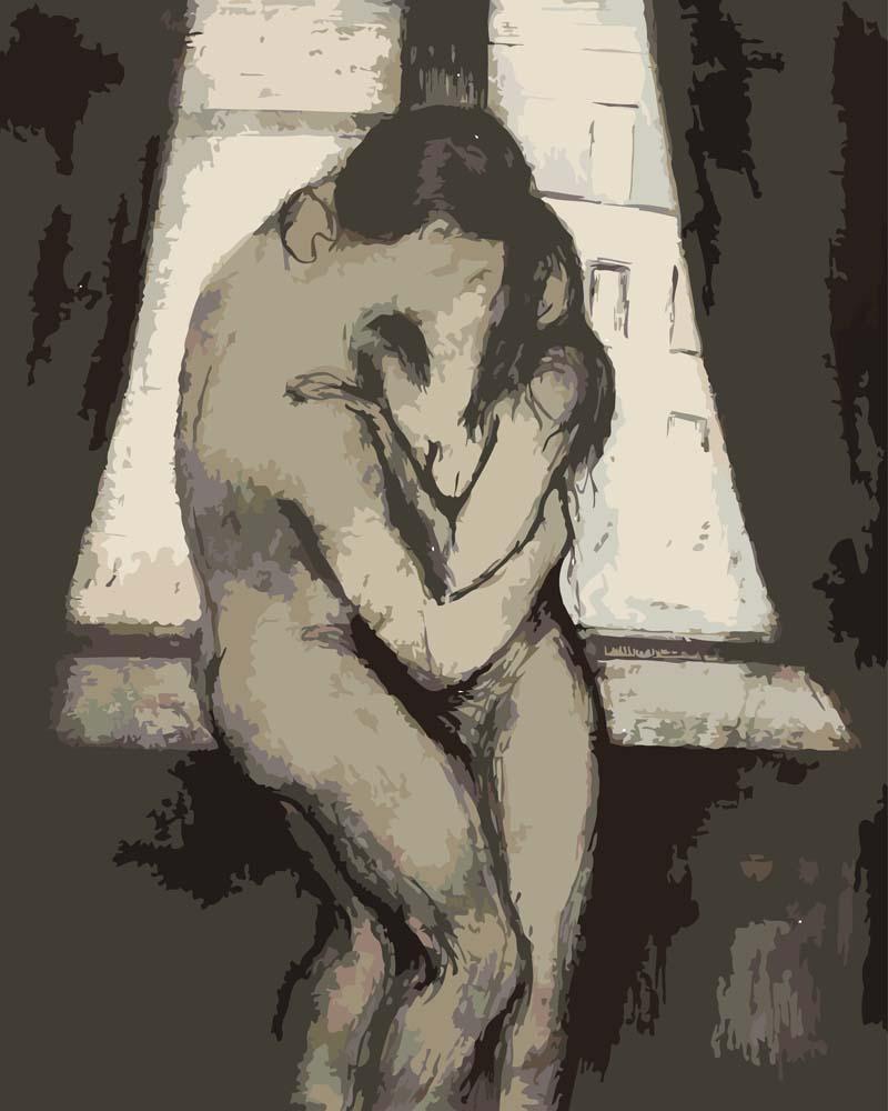 Malen nach Zahlen - The Kiss - Edvard Munch, mit Rahmen von CC0