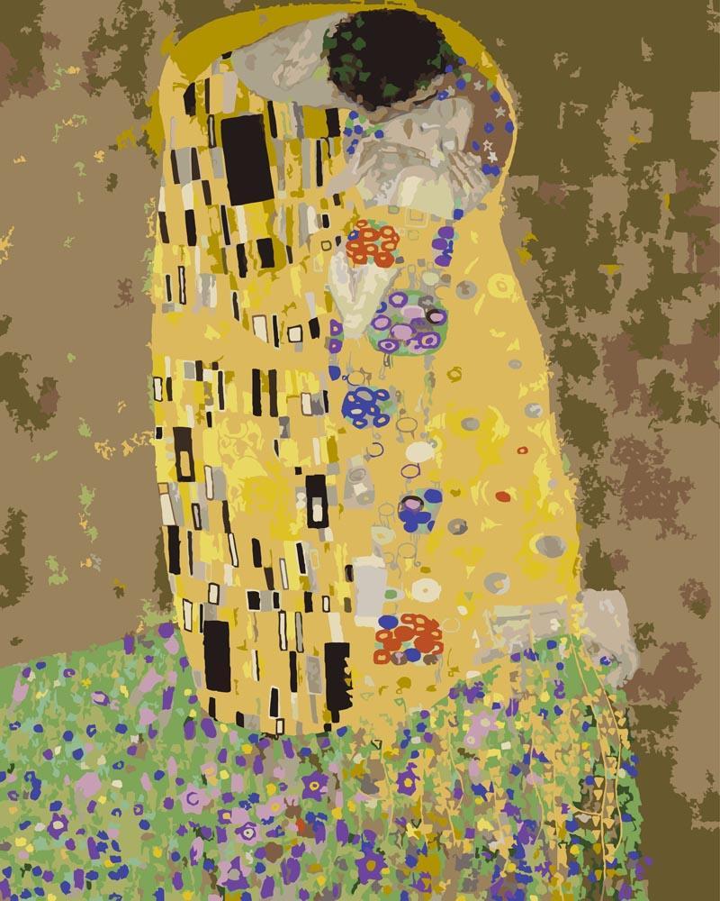 Malen nach Zahlen - The Kiss - Gustav Klimt, ohne Rahmen von CC0