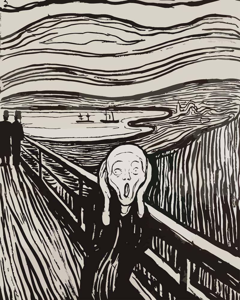 Malen nach Zahlen - The Scream - Edvard Munch, mit Rahmen von CC0