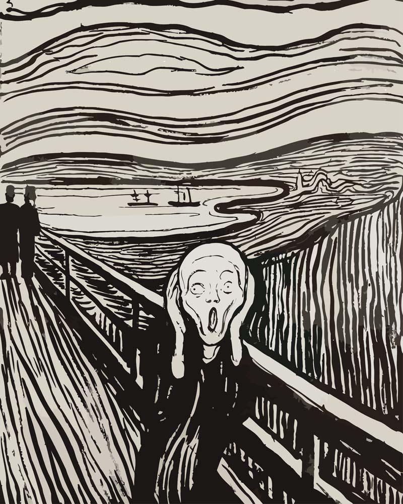 Malen nach Zahlen - The Scream - Edvard Munch, ohne Rahmen von CC0