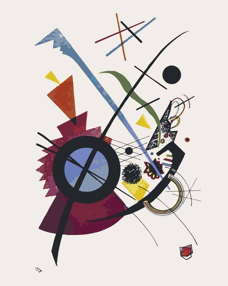 Malen nach Zahlen - Violett (1923) - Wassily Kandinsky, mit Rahmen von CC0