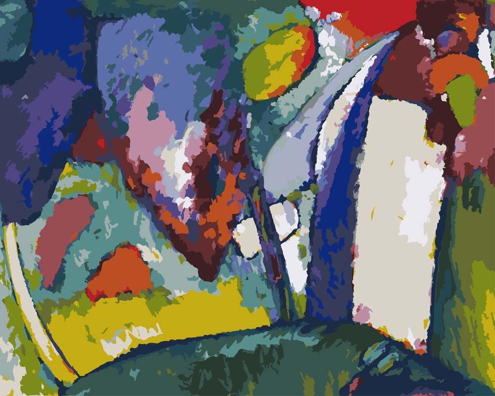Malen nach Zahlen - Wasserfall - Wassily Kandinsky, ohne Rahmen von CC0