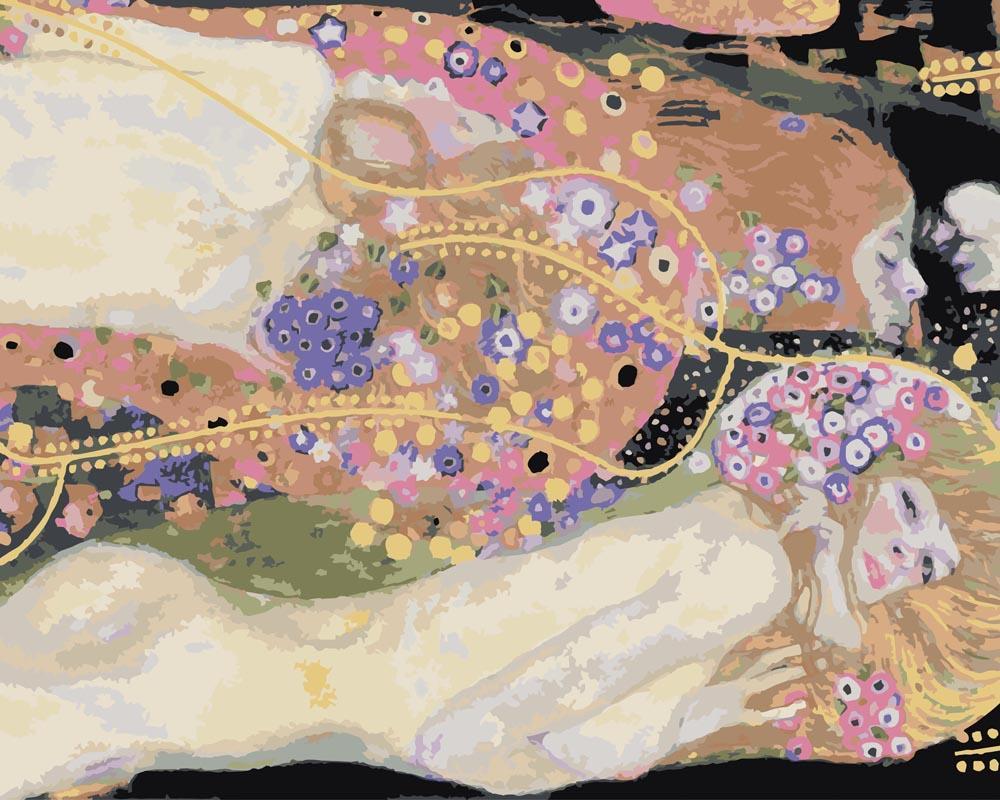 Malen nach Zahlen - Wasserschlangen II - Gustav Klimt, ohne Rahmen von CC0