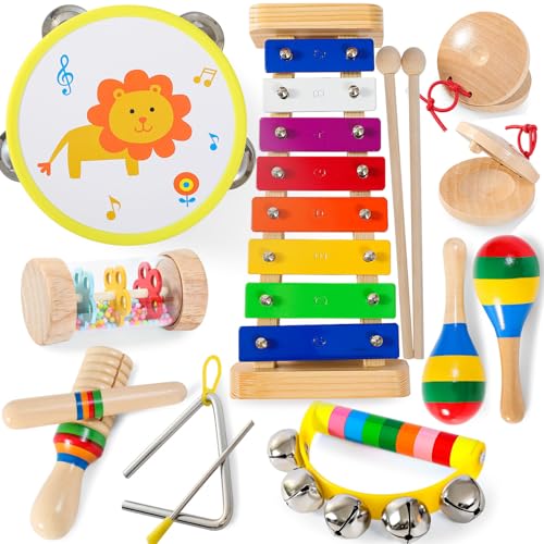 CCBLZLL Baby-Musikinstrumente für Kleinkinder – 8-in-1 Holz-Kinderinstrumente, Regenbogenfarben, Xylophon, Musikalisch, Irisierend CCBLZLL Baby-Musikinstrumente für Kleinkinder – 8-in-1 Holz-Kinderinstrumente, Regenbogenfarben, Xylophon, Musikalisch, Irisierend von CCBLZLL