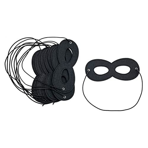 CCHAMP 10 x schwarze Filz-Augenmaske für Party-Kostüme, Maskerade-Maske für Männer, Erwachsene und Kinder, Autobahnräuber, Bandit, Ninja, Superhelden, Bösewichte, Augenmaske, Halloween, Kostüm-Zubehör CCHAMP 10 x schwarze Filz-Augenmaske für Party-Kostüme, Maskerade-Maske für Männer, Erwachsene und Kinder, Autobahnräuber, Bandit, Ninja, Superhelden, Bösewichte, Augenmaske, Halloween, Kostüm-Zubehör von CCHAMP