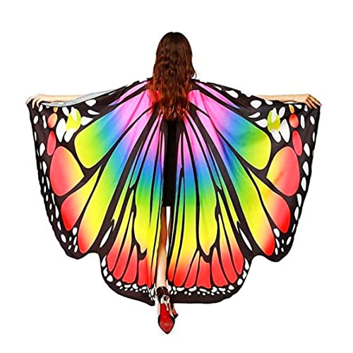 CCHAMP 140 cm Langer Schmetterlingsflügel-Umhang für Mädchen und Frauen, buntes Schmetterlings-Verkleidung, Erwachsene, Schmetterlingsflügel, Schal, Party, Fee, Pixie, Umhang, für Karneval, Halloween CCHAMP 140 cm Langer Schmetterlingsflügel-Umhang für Mädchen und Frauen, buntes Schmetterlings-Verkleidung, Erwachsene, Schmetterlingsflügel, Schal, Party, Fee, Pixie, Umhang, für Karneval, Halloween von CCHAMP