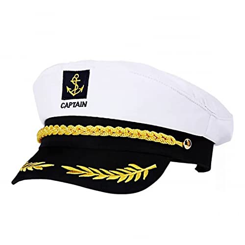 CCHAMP Party Dress Up Kapitän Hut Erwachsene für Männer Frauen, Seemann Kapitän Hut Skipper Hut, Yacht Kapitän Kappe Navy Kapitän Verkleidung Kostüm Zubehör, Marines Admiral Cap für Halloween Cosplay CCHAMP Party Dress Up Kapitän Hut Erwachsene für Männer Frauen, Seemann Kapitän Hut Skipper Hut, Yacht Kapitän Kappe Navy Kapitän Verkleidung Kostüm Zubehör, Marines Admiral Cap für Halloween Cosplay von CCHAMP