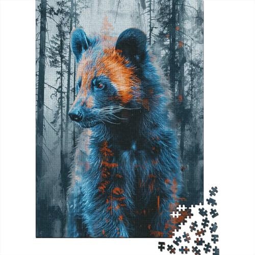 Abstraktes Tier Puzzles 1000 Teile Schwer Puzzle Spielzeug Lernspiel Impossible Forest Herausforderungsspielzeug Für Erwachsene Kinder 1000pcs (75x50cm) von CCIZFMQ