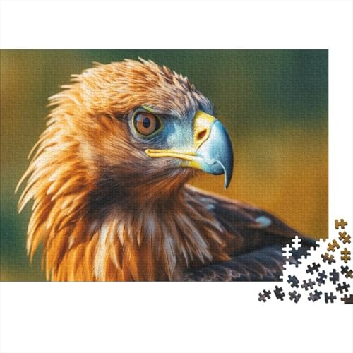 Adler Head Puzzles 1000 Teile Schwer Puzzle Spielzeug Lernspiel Impossible Braune Goldfeder Herausforderungsspielzeug Für Erwachsene Und Kinder Ab 12 Jahren 1000pcs (75x50cm) von CCIZFMQ