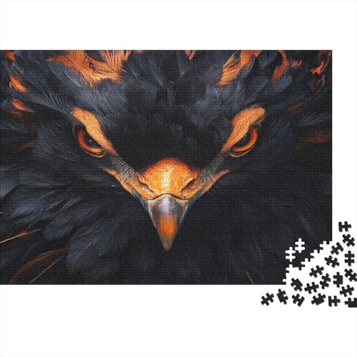 Adler Puzzle 1000 Teile Schwer Puzzle Spielzeug Pädagogisches Spiel Impossible Piercing Orange Augen Herausforderungsspielzeug Für Erwachsene Und Kinder Ab 12 Jahren 1000pcs (75x50cm) von CCIZFMQ